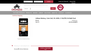 Lithium Battery, Coin Cell, 3V, 2450, (1 EA/PK) 36 Bulk Pack - cr2450 battery bulk