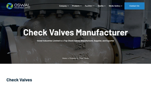 Top Check Valves Manufacturer - Oswal Industries - check valve manufacturer