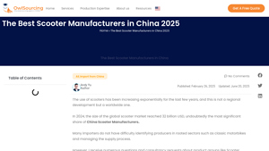 The Best Scooter Manufacturers in China 2025 - owlsourcing.com - electric scooter manufacturer