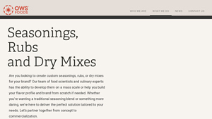 Seasonings, Rubs & Dry Mixes - OWS Foods - food seasoning manufacturer