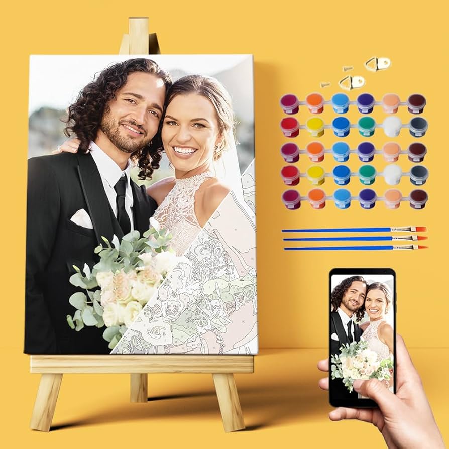 A relevant stock photo of painting by number custom in a typical setting.
