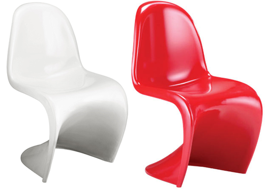 A relevant stock photo of panton chair china in a typical setting.