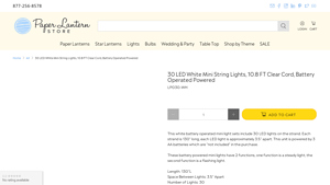 30 LED White Mini String Lights, 10.8 FT Clear Cord, Battery ... - battery operated christmas lights bulk