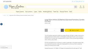 Large Warm White LED Battery Operated Flameless Candles (12 ... - led candle bulk