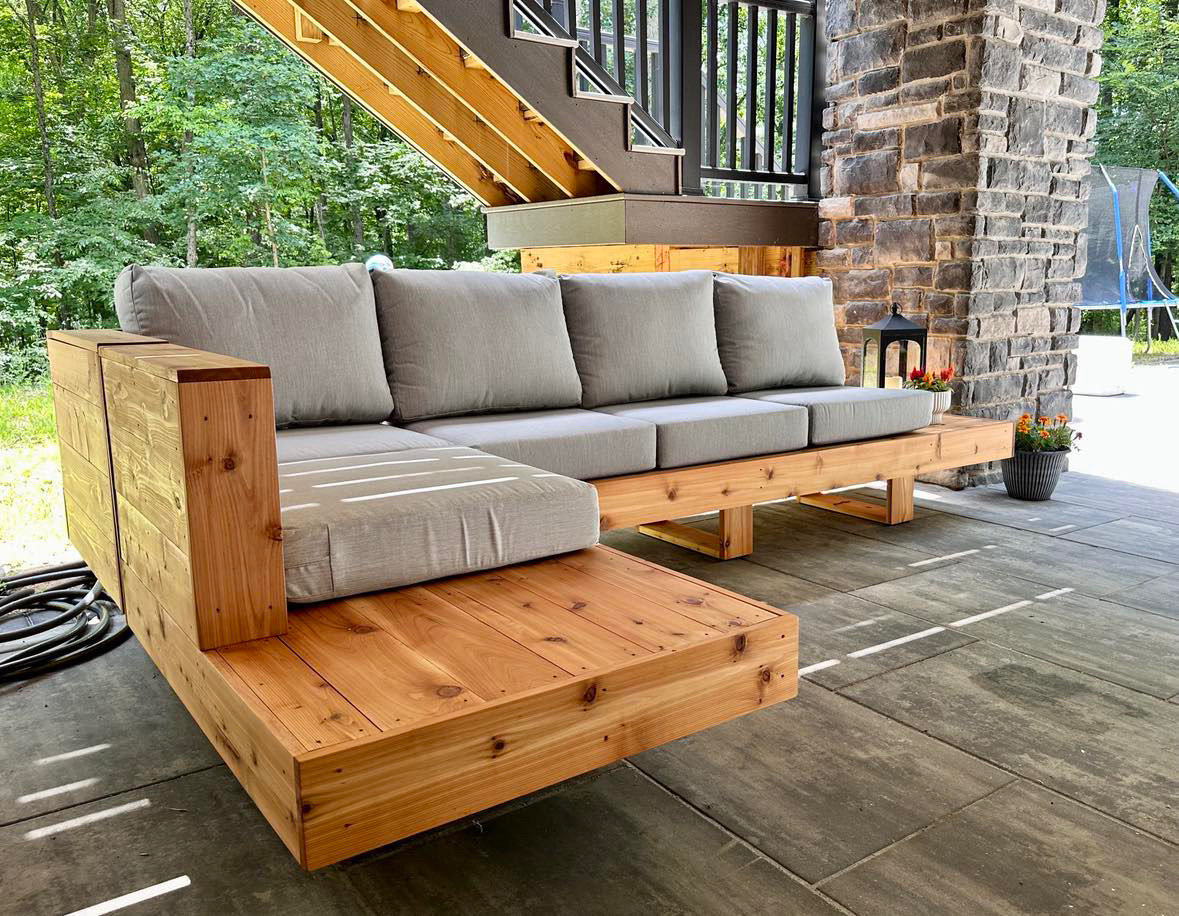 A relevant stock photo of patio sectional custom in a typical setting.