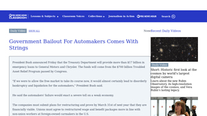 Government Bailout For Automakers Comes With Strings - car manufacturer bailout