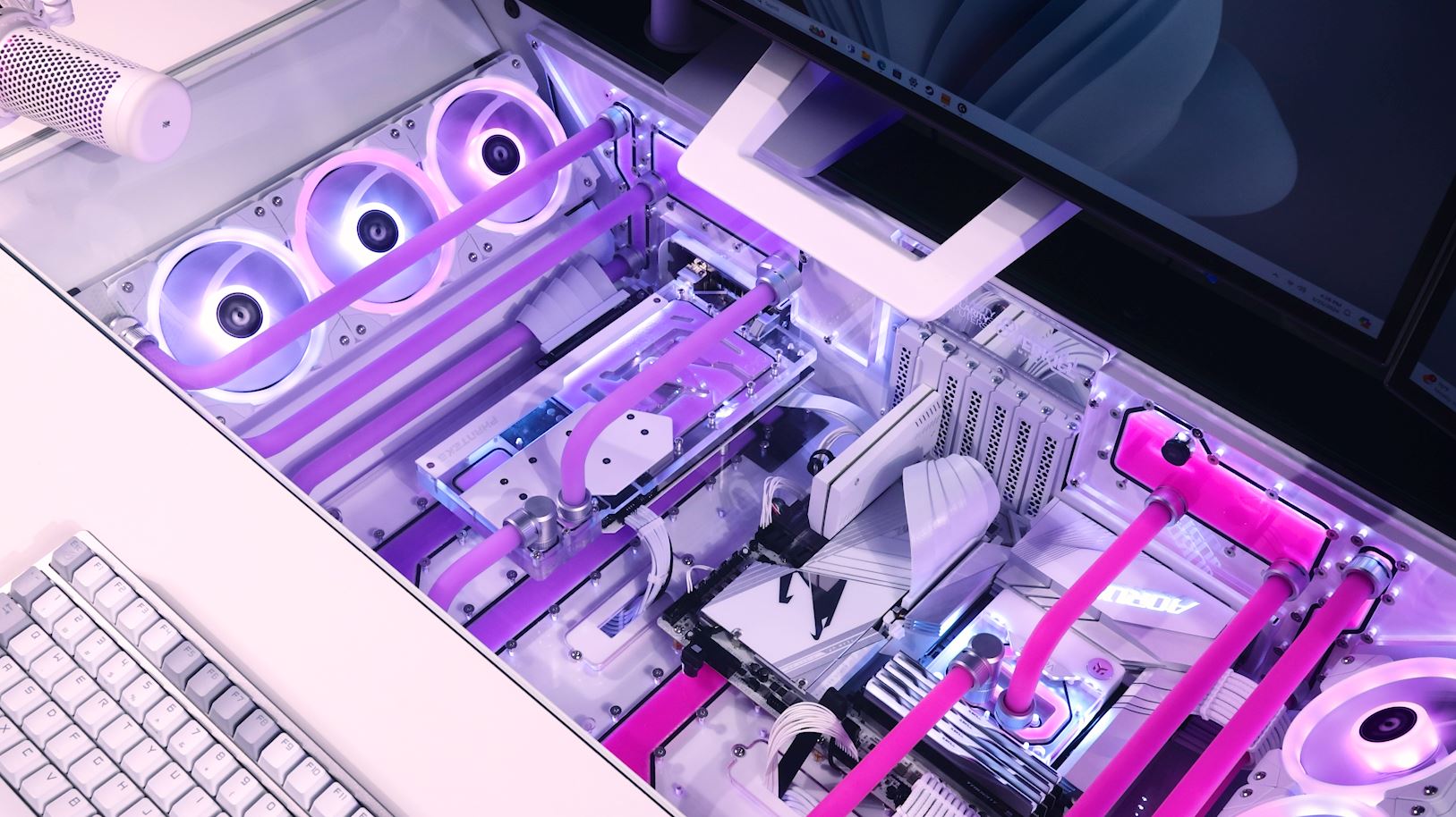 A relevant stock photo of pc desk custom in a typical setting.