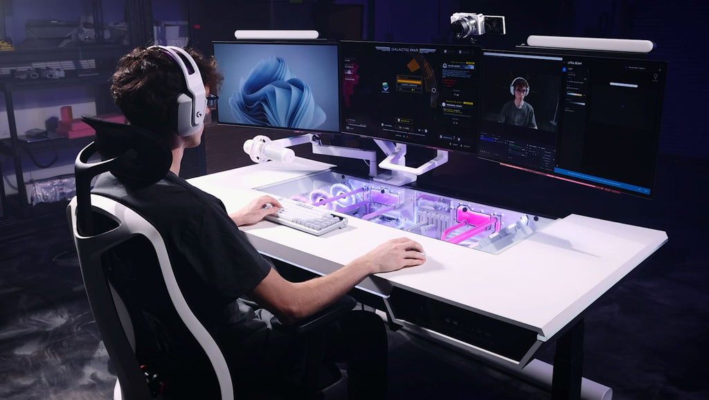 A relevant stock photo of pc table custom in a typical setting.