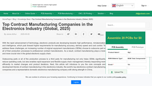 Top Contract Manufacturing Companies in the Electronics Industry ... - electronics contract manufacturer