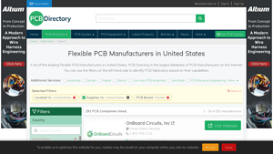 Flexible PCB Manufacturers in United States - PCB Directory - flex circuit manufacturer