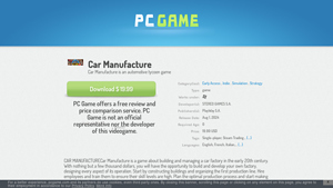 Car Manufacture — Download - PCGame.com - car manufacturer game
