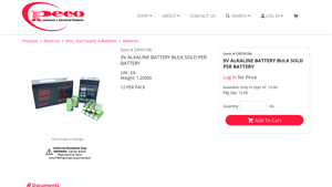 DRY0196 | 9V ALKALINE BATTERY BULK SOLD PER BATTERY - 9v bulk