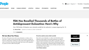 FDA Has Recalled Thousands of Bottles of Antidepressant Duloxetine - duloxetine recall manufacturer