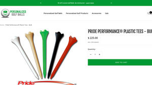 Pride Performance® Plastic Tees - Bulk - Personalized Golf Balls - golf tees bulk