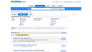 Malaysia Pet Food Industry Manufacturers & Suppliers - PetsGlobal.com - pet food manufacturer