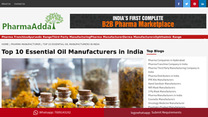 Top 10 Essential Oil Manufacturers in India - PharmaAdda - essential oil manufacturer