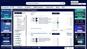 Levothyroxine Sodium API Manufacturers - PharmaCompass - synthroid manufacturer