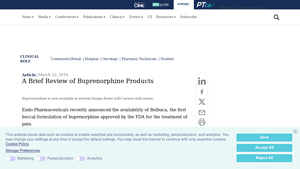 A Brief Review of Buprenorphine Products - Pharmacy Times - suboxone manufacturer