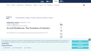 Accord Healthcare: The Evolution of Generics - Pharmacy Times - accord drug manufacturer