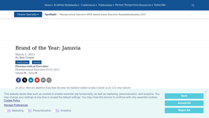 Brand of the Year: Januvia - PharmExec - januvia manufacturer