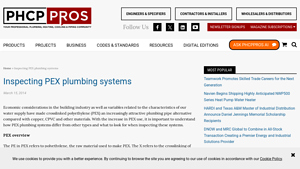 Inspecting PEX plumbing systems - phcppros - pex pipe manufacturer recommendation for installation support