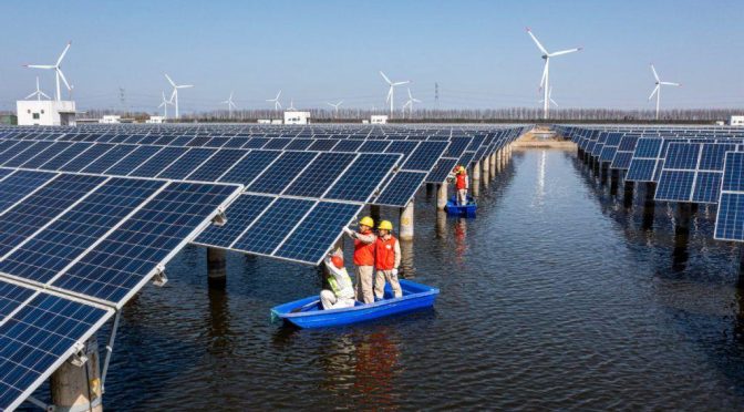 A relevant stock photo of photovoltaic panels china in a typical setting.