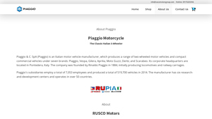 About Us - Piaggio Motorcycle - is piaggio of vespa manufacturer