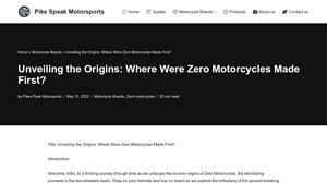 Unveiling The Origins: Where Were Zero Motorcycles Made First? » Pike ... - santa cruz electric motorcycle manufacturer