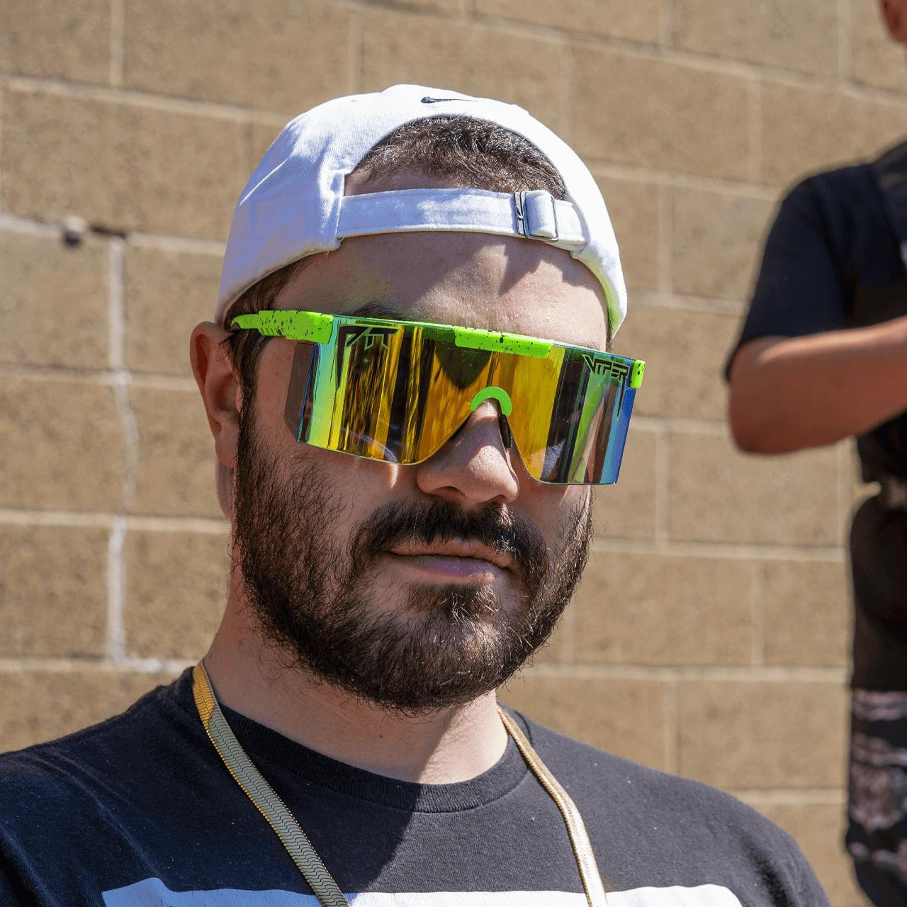 A relevant stock photo of pit viper sunglasses custom in a typical setting.