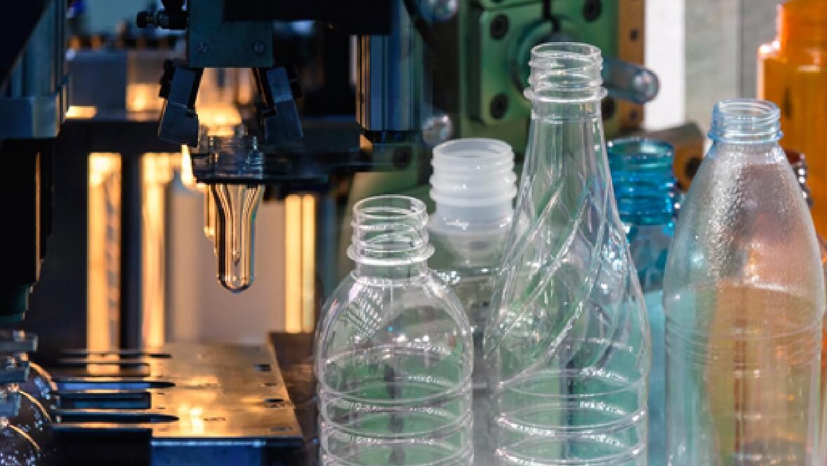 A relevant stock photo of plastic bottles manufacturers,bottles in a typical setting.