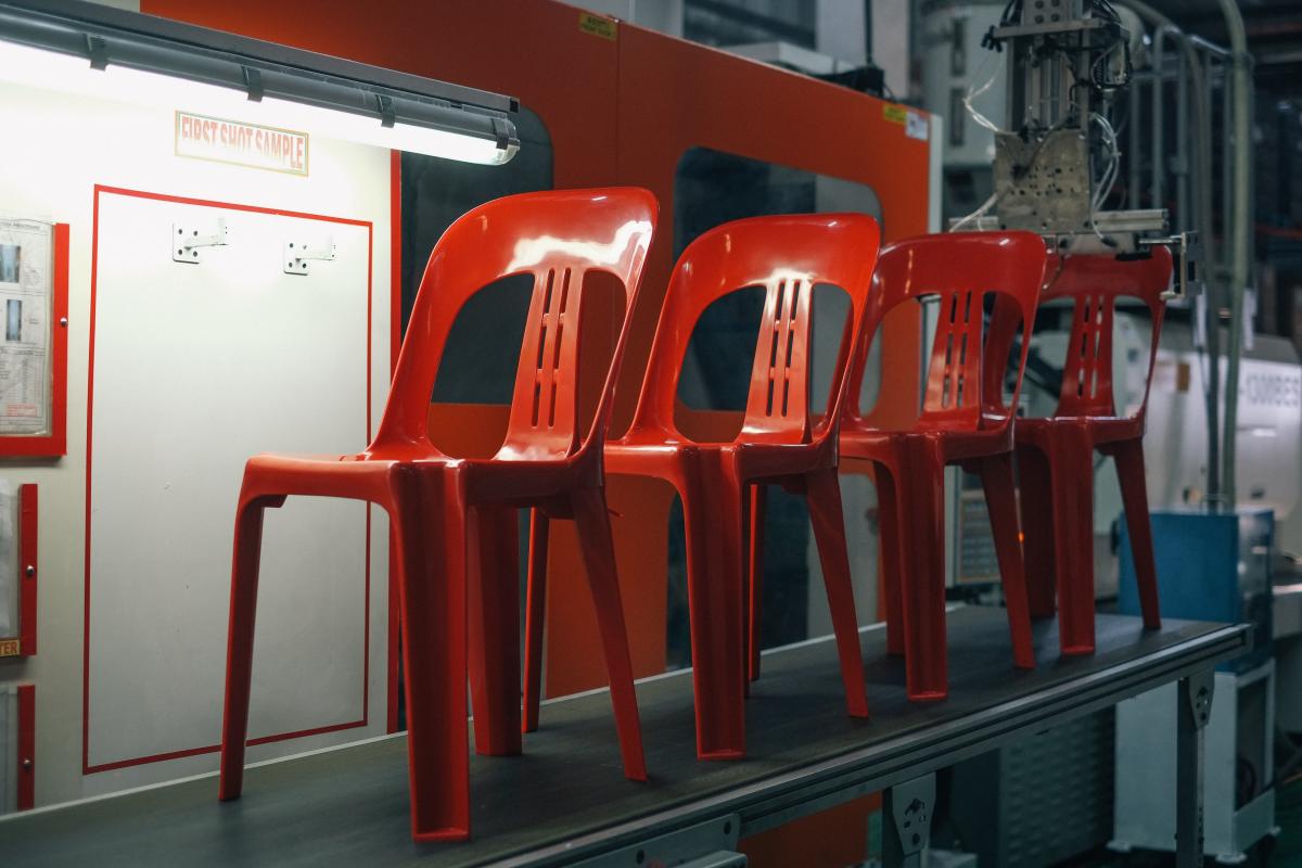 A relevant stock photo of plastic chair manufacturer in a typical setting.