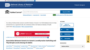 Association Between Generic-to-Generic Levothyroxine Switching and ... - synthroid manufacturer