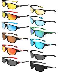Kanayu 12 Pairs Men Polarized Sunglasses Bulk Sports Sunglasses UV Protection Driving Glasses for Baseball Cycling Fishing Running Golf Outdoor