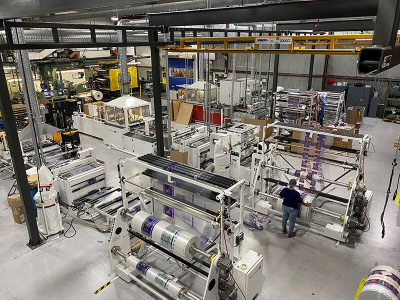 A relevant stock photo of poly bag manufacturer in a typical setting.