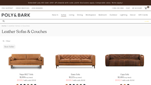 Leather Sofas & Couches | Poly & Bark - leather furniture factory