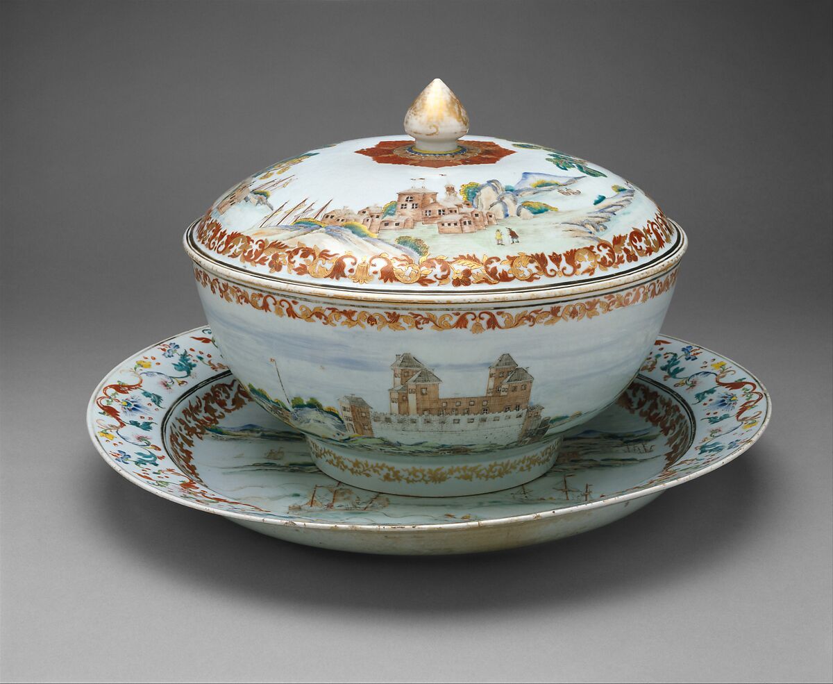 A relevant stock photo of porcelain china in a typical setting.