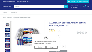 ACDelco AAA Batteries, Alkaline Battery, Bulk Pack, 100 Count - triple a batteries bulk