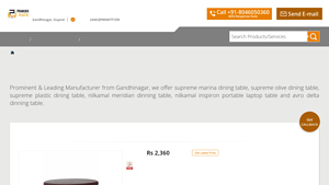Supreme Marina Dining Table - Pramukh Plastic - plastic dining table factory