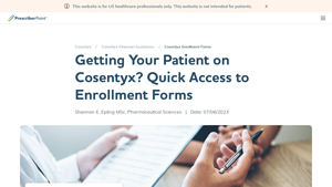 Cosentyx Connect™ Enrollment Forms: Download Today - PrescriberPoint - cosentyx manufacturer