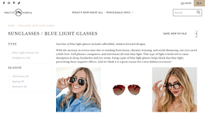 Sunglasses / Blue Light Glasses - Pretty Simple Wholesale - blue sunglasses bulk