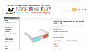 Anaglyph 3D Glasses Paper Red and Blue 50 PACK 1172D - 3d glasses bulk