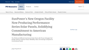 SunPower's New Oregon Facility Now Producing Performance ... - sunpower solar panels factory