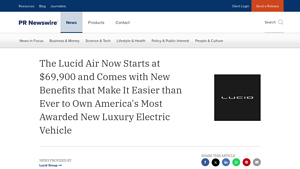 The Lucid Air Now Starts at $69,900 and Comes with New Benefits ... - lucid air car company