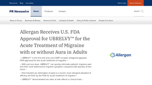 Allergan Receives U.S. FDA Approval for UBRELVY™ for the Acute ... - ubrelvy manufacturer