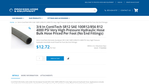 3/4 In ContiTech SR12 SAE 100R12/856 R12 4000 PSI Very High ... - hydraulic hose bulk