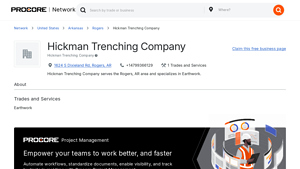 Hickman Trenching Company | Rogers, AR - Procore - trenching company