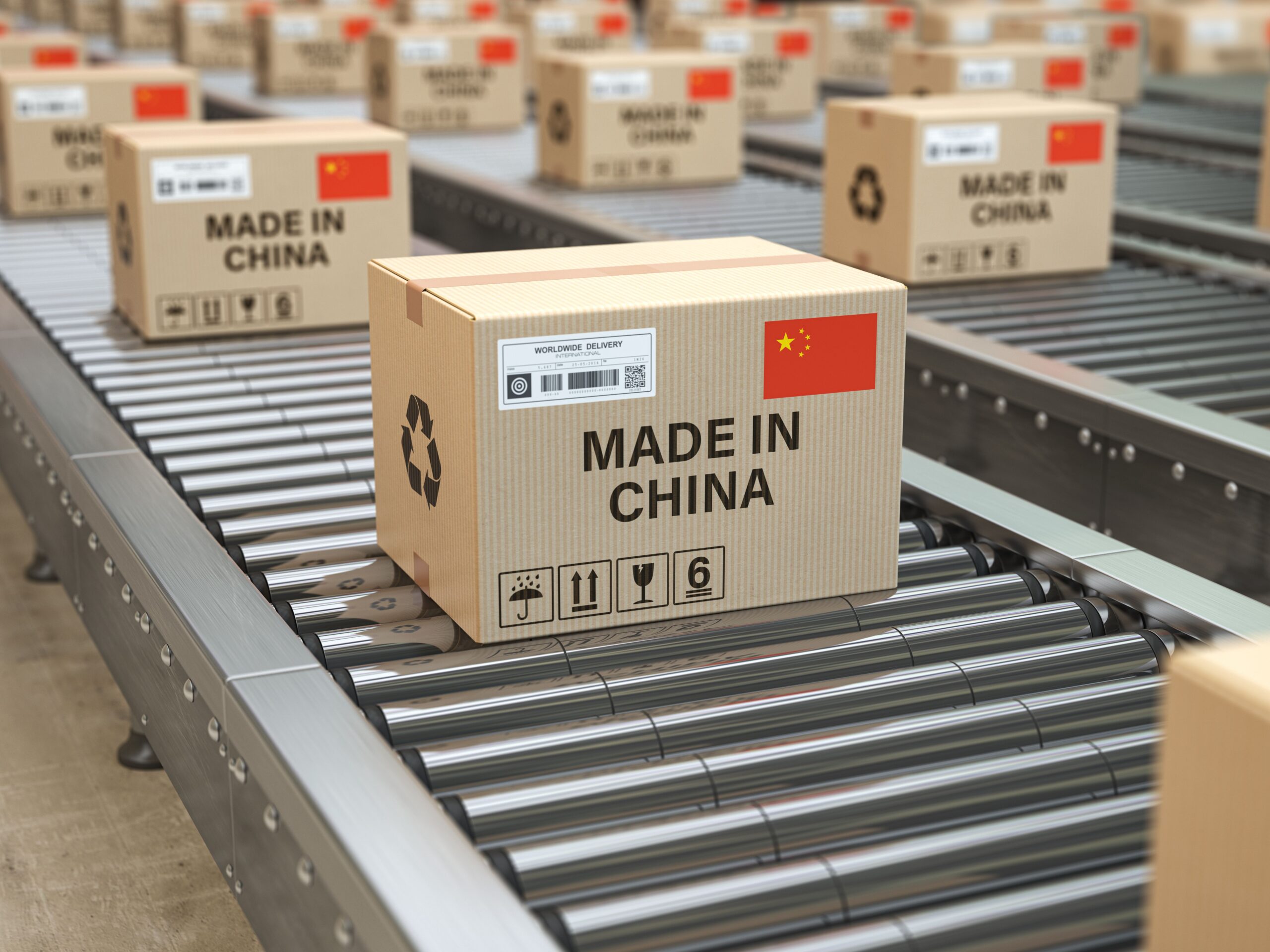 A relevant stock photo of products made china in a typical setting.