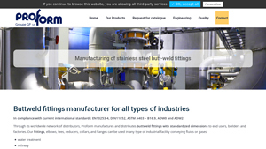 Manufacturing of stainless steel butt-weld fittings - Proform - stainless steel fittings factory