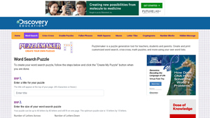 Create Your Own Word Search Puzzle - Discovery Education - puzzle manufacturer
