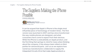 The Suppliers Making the iPhone Possible - Quartr - apple manufacturer company